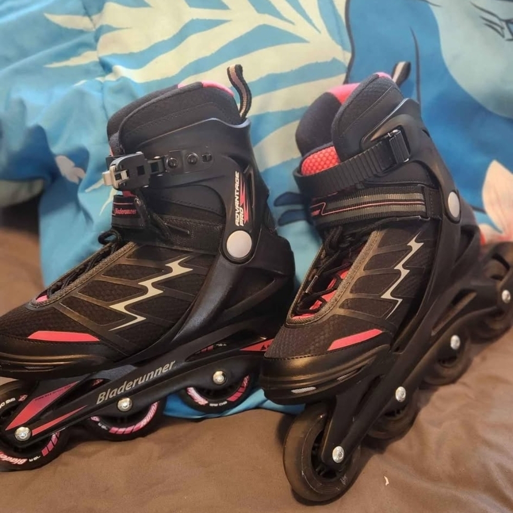 Women's Black and Pink Inline Skates